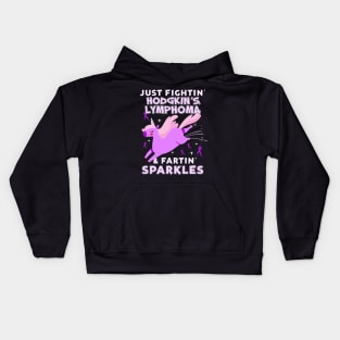 funny hodgkin's lymphoma unicorn warrior Kids Hoodie